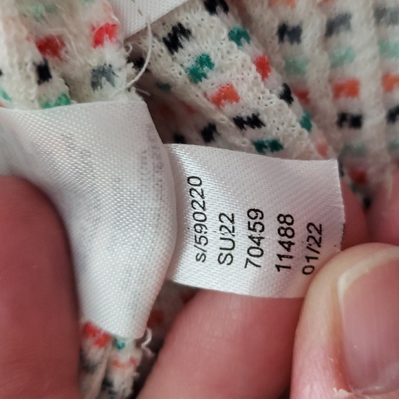 Loft Mini Sundress Large White Multicolor Stripes Shift Flutter Cap Sleeve Beach - Picture 11 of 11